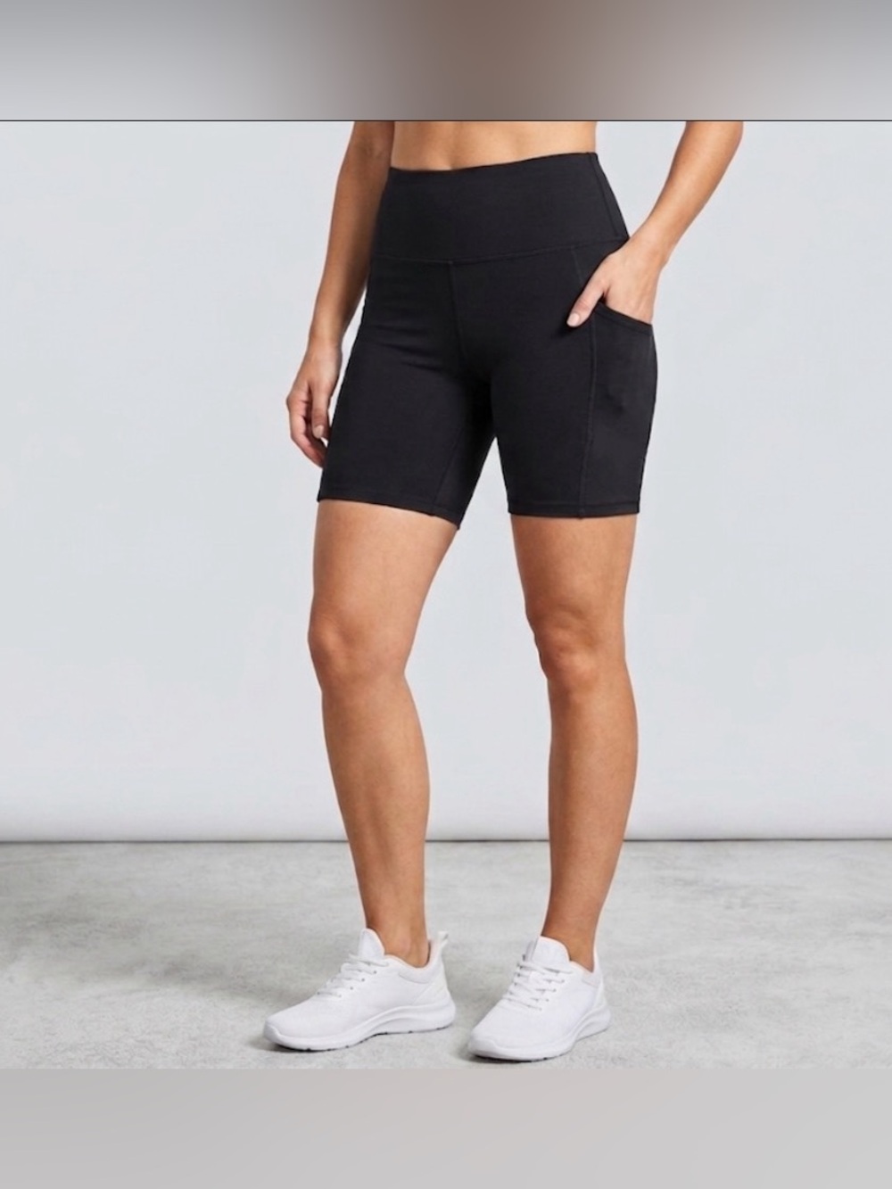 Danskin Black High-Rise Bike Shorts with Side Pockets XXL NWOT